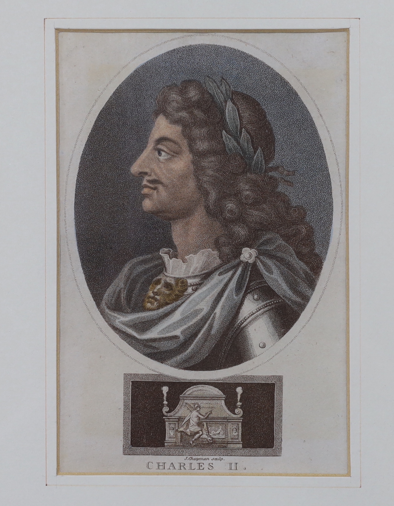 After John Chapman (act. 1792-1823), set of 25 18th/19th century coloured engravings, publ. by J Wilkes, including Edward VI, Francis II of France and Otho I Emperor of Germany, each 15 x 9cm